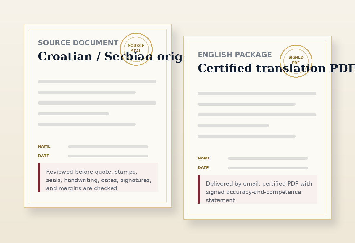 Illustrative private translation workflow preview